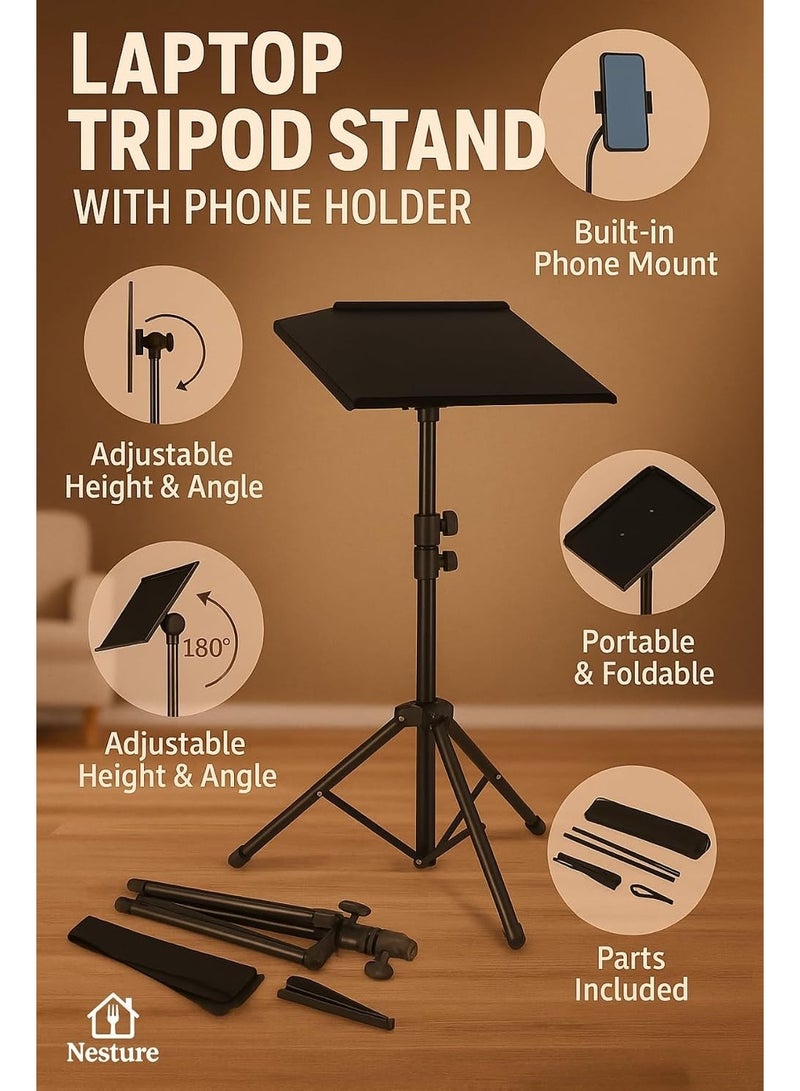 HXSJ SH-DJ-04 Adjustable Tripod Stand for Projector, Laptop, DJ Mixer, and Cameras - Image 4