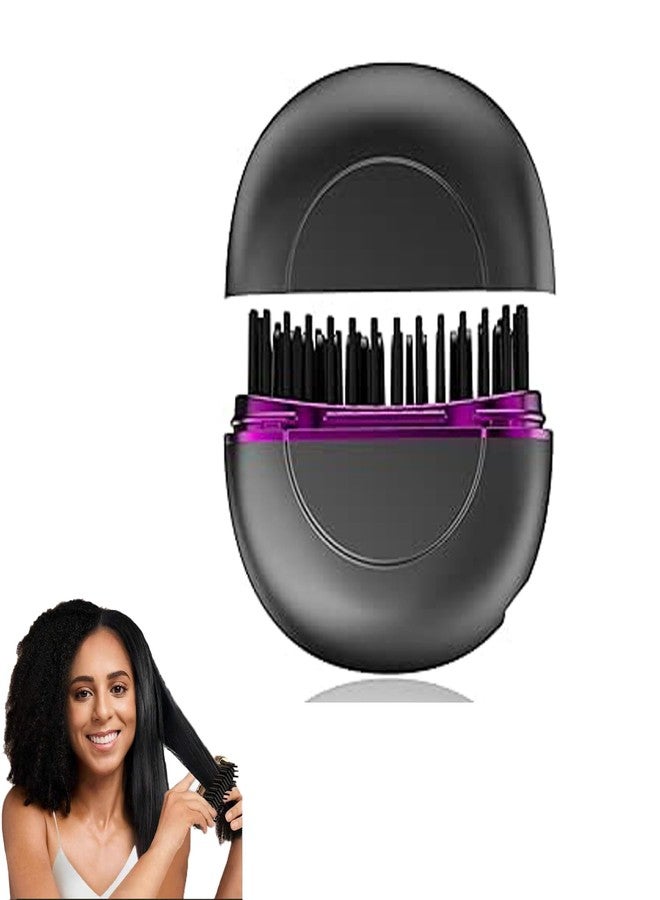 Abhsant Mini Hair Straightener, Wireless Straightening Brush, Quick Heated, 3 Heat Settings, with Scalding Protection for Hair and Beard, Ceramic Coating, Multicolour, 8.8 x 8.8 x 4 cm - Image 1
