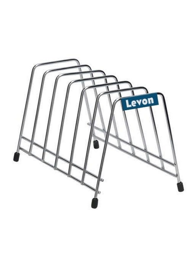 LEVON - LEVON Multipurpose Chrome Plated Stainless Steel Dish thali Plate Rack Holder Stand for Kitchen Utensil Rack, Pot lid Holder (6 Sections Plate Rack) - Image 1