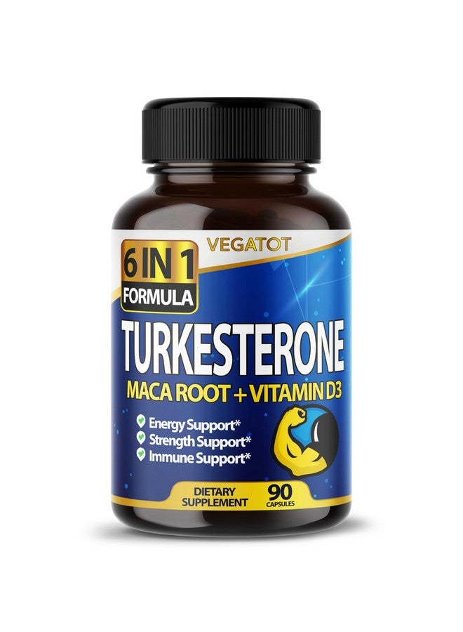 VEGATOT 6 in 1 High Strength Turkesterone Concentrated with Maca Root Fenugreek Tribulus Boost Energy Stamina 3-Month Supply (60 Count (Pack of 1)) - Image 1