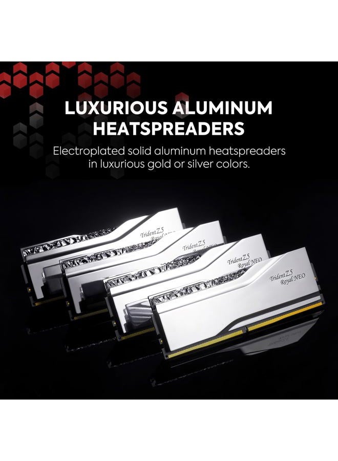 G.Skill Trident Z5 Royal Neo Series (AMD Expo) DDR5 RAM 32GB (2x16GB) 8000MT/s CL38-48-48-128 1.45V Desktop Computer Memory UDIMM - Silver (F5-8000J3848H16GX2-TR5NS) - Image 4