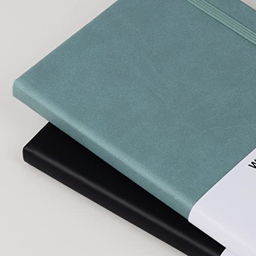 Wiisdatek Notebook Journal, Lined Leather Hard Cover,100Gsm Thick Paper with Inner Pocket for Writing Note Taking Office School,5"×8.25"(Light blue) - Image 3