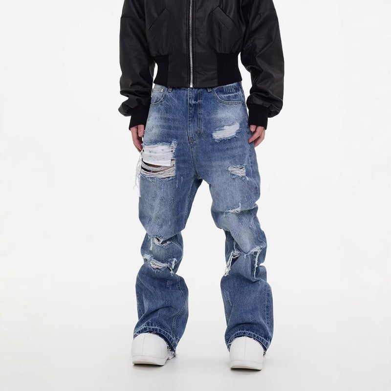 Unisex Classic Denim Jeans Loose Fit Daily Outdoor Wear - Image 2