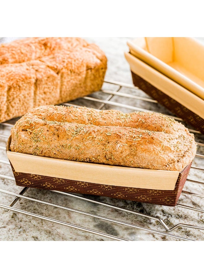 Restaurantware Panificio 18 Ounce Kraft Baking Loaf Pans, 10 Rippled Bread Baking Pans - Single-Use , Disposable, Paper Baking Pans, Oven-Ready, For Banana Bread, Bread Loaves  - Image 3