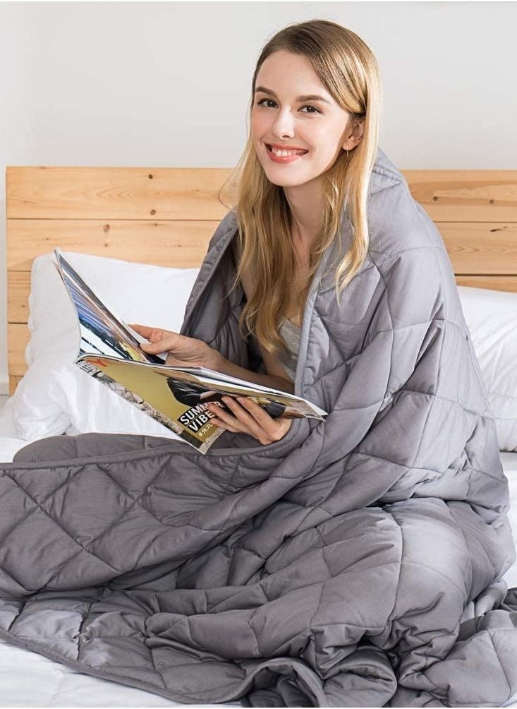 Generic - Weighted Blanket 21.5 lbs 60" x 80", Anti Anxiety Calming Heavy Blanket for Insomnia, Anxiety, Autism or Stress - Image 1