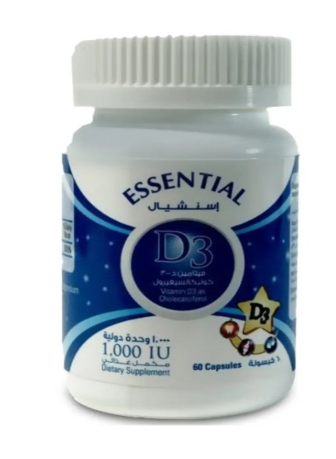 ESSENTIAL D3 1000 IU 60 CAPSULES