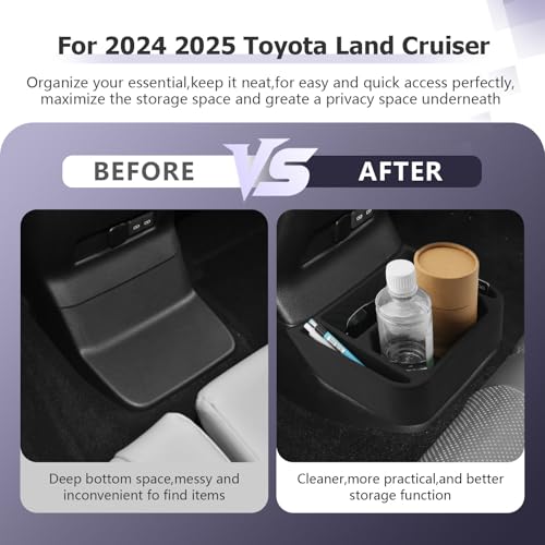 LUWU Center Console Organizer for 2024 2025 2026 Toyota Land Cruiser Accessories Armrest Storage Box Tray Rear Seat Organizer Insert Tray Silicone Material Land Cruiser 250 2025 2026 Accessories - Image 3