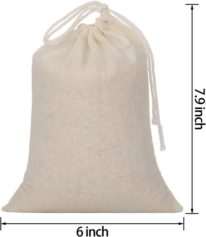 Tatuo 50 Pieces Drawstring Bags Muslin Bag Sachet Bag for Home Supplies (6 by 7.9 Inches) - Image 2