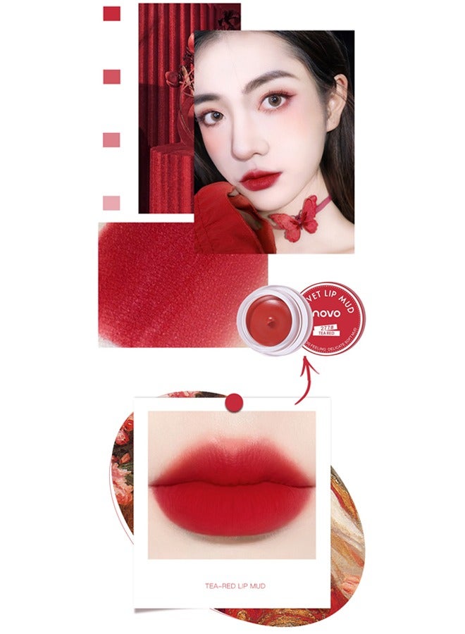 نوفو بطن شفاه مخملي ملمع شفاه، أحمر شاهي - Image 2