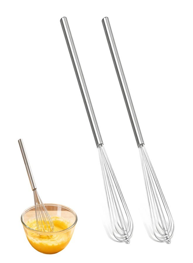 ZingFsh 2 PCS Mini Whisk Small Whisk Set - 304 Stainless Steel Tiny Wire Whisk | Essential for Whisking Eggs, Beating Sauces & Blending Ingredients - Image 1
