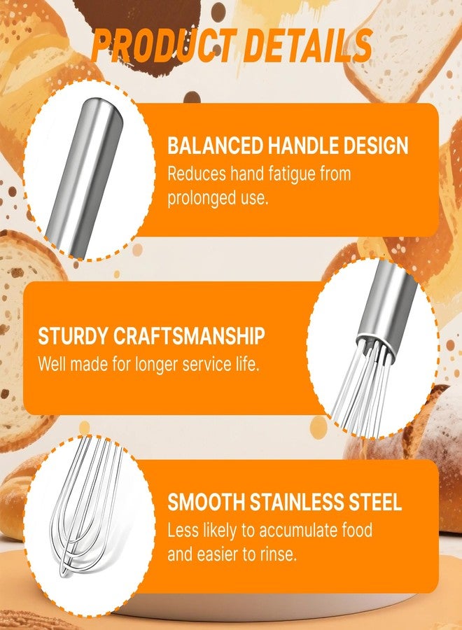 ZingFsh 2 PCS Mini Whisk Small Whisk Set - 304 Stainless Steel Tiny Wire Whisk | Essential for Whisking Eggs, Beating Sauces & Blending Ingredients - Image 3