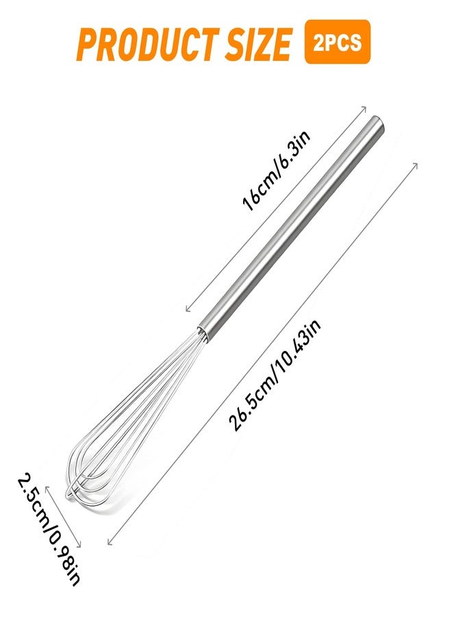 ZingFsh 2 PCS Mini Whisk Small Whisk Set - 304 Stainless Steel Tiny Wire Whisk | Essential for Whisking Eggs, Beating Sauces & Blending Ingredients - Image 2