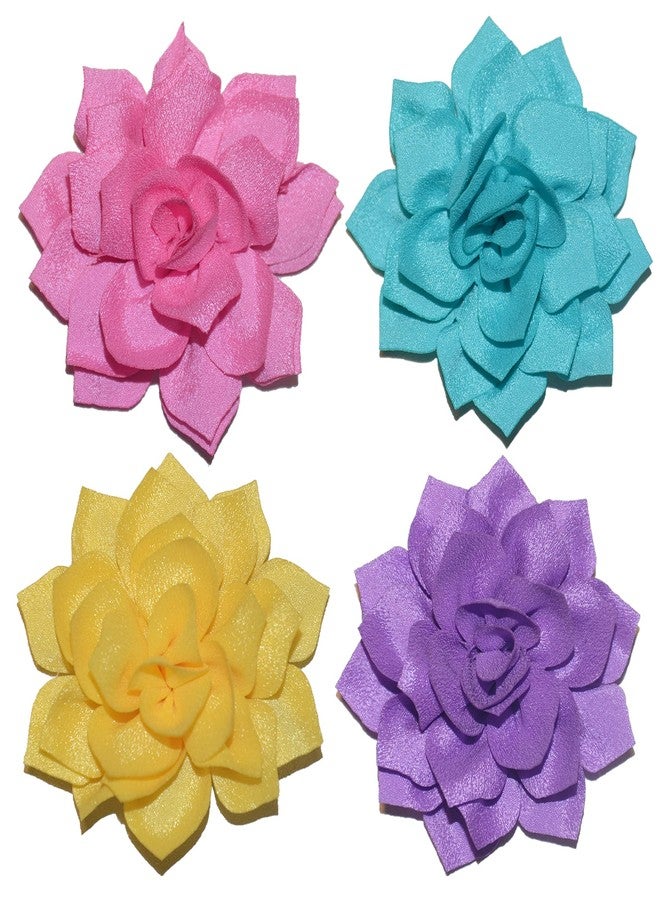 Viewind Dog Collar Flowers Attachement Cat Bow Tie Flora Accessories Set-Girl or Boy Pet Grooming OD 8cm 4pcs - Image 1