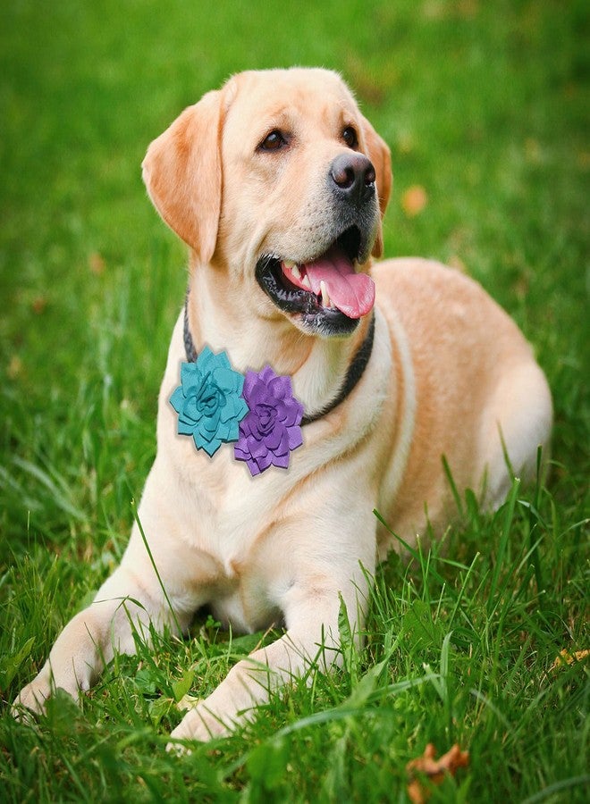 Viewind Dog Collar Flowers Attachement Cat Bow Tie Flora Accessories Set-Girl or Boy Pet Grooming OD 8cm 4pcs - Image 3