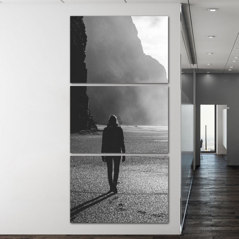 ماركتنا ثلاث لوحات قماشية بتصميم مودرن مع برواز مجوف مقاس (90×40) ثلاث قطع - Image 1