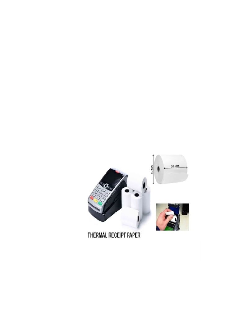 Terabyte 57x40 mm Thermal Paper Till Rolls, Cash Register Receipt, for PDQ POS EPOS EFTPOS, Credit Card Machine (10 Pcs)  - Image 1