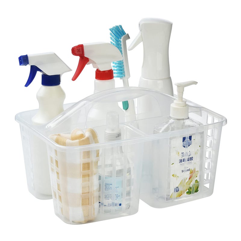 الينك سلة Caddy دش البلاستيك مع مقصورات محمولة تنظيف تنظيف منظم تخزين إمداد - Image 3