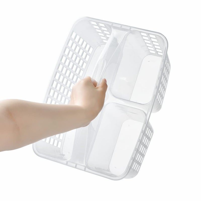 الينك سلة Caddy دش البلاستيك مع مقصورات محمولة تنظيف تنظيف منظم تخزين إمداد - Image 4