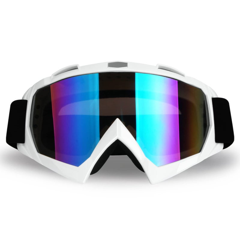 4-FQ 4FQ Motocross Goggles for Men Women Adult Youth Windproof Dirt Bike Goggles Dustproof UTV MX OTG Offroad Riding Racing Skiing Glasses White FrameColor Lens - Image 3