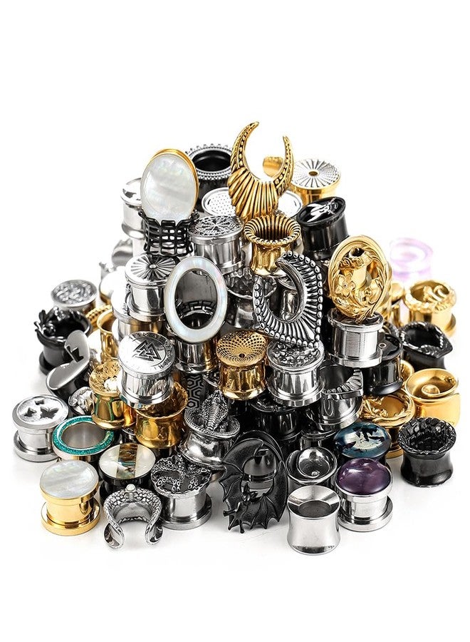 Earblity 5 Pairs 316L Surgical Stainless Steel Random Colors Ear Gauges Tunnels Plugs Body Piercing Hypoallergenic expander Piercing Body Jewelry (Random, 5/8" (16mm)) - Image 1