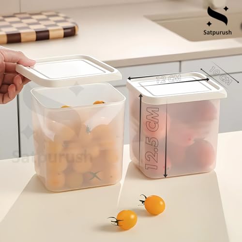 Satpurush Plastic Fridge Storage Boxes (Pack of 12) Freezer & Refrigerator Organizer Containers Kitchen Storage Container Set Kitchen Accessories Items for Home 1200 ml Food Storage Box, White - Image 5