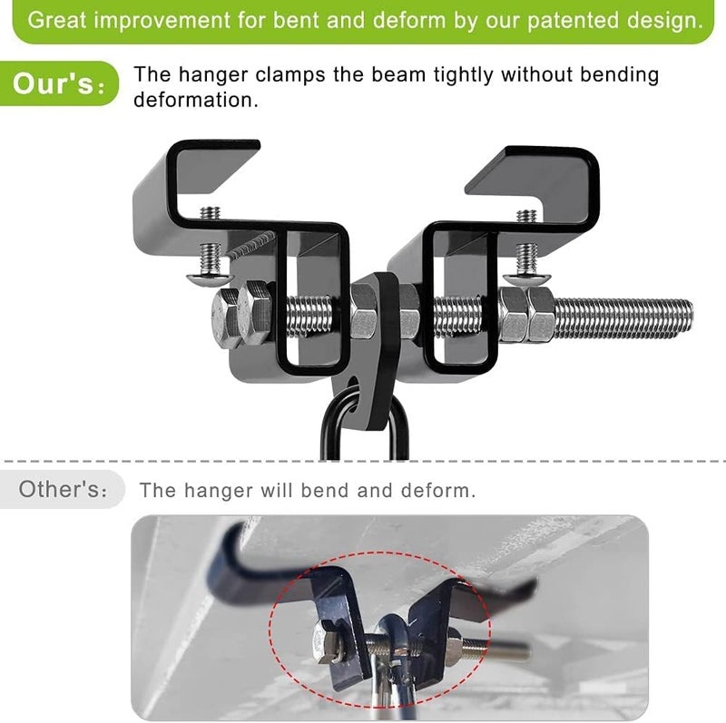 BeneLabel Punching Bag Hanger for I Beam 880 LBs Capacity Heavy Bag Mount Width Adjustable Boxing Bag Holder & Steel Beam Clamp for Beam - Image 3