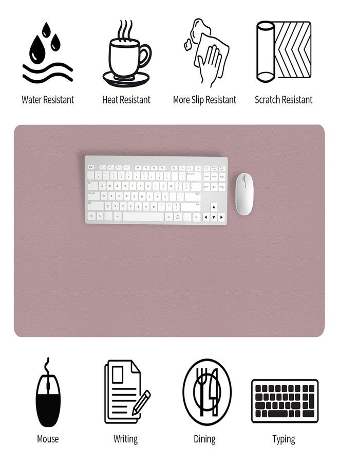 Bloss Leather Desk Mat, Large Mouse Pad, Non-Slip Desk Protector Mat, Leather Desk Blotter, Waterproof Desk Pad for Make Up Desk/Office Home Decor, Dark Pink(31.5×15.7 Inches) - Image 3