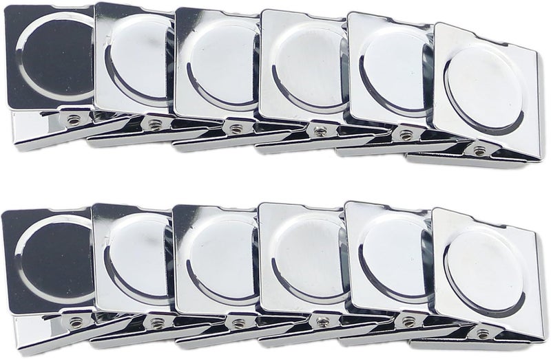 Ogrmar Metal Clip 1.5"-12 Pack Refrigerator Whiteboard Wall Magnetic Memo Metal Clip (1.5") - Image 1
