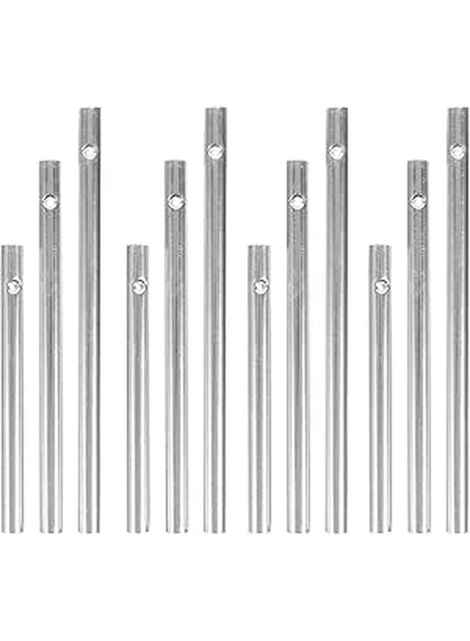 12 Pcs Aluminum Wind Chime Tubes DIY Kit 10 13 15 Cm For Outdoor Garden Patio - Image 1