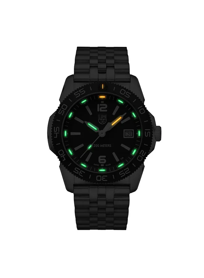 لومينكس ساعة يد نسائية دائرية من الستانلس ستيل . -  مم