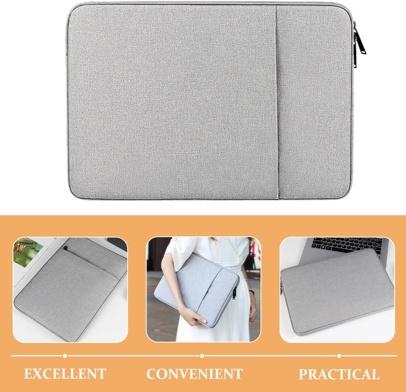 Salt mist resistant Toddmomy Laptop Protective Sleeve Case 14.1-15.4 Inch Gray Pu Leather Laptop Handbag Portable Cover Compatible with MacBook New 16 Inch for Travel and Office Gulf market standard build - Image 5