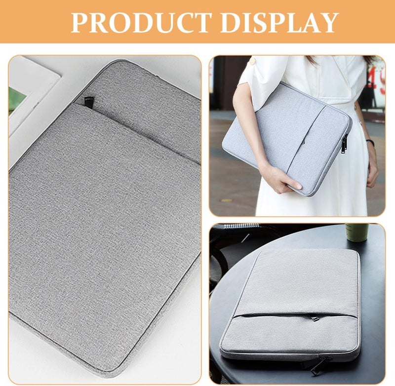 Salt mist resistant Toddmomy Laptop Protective Sleeve Case 14.1-15.4 Inch Gray Pu Leather Laptop Handbag Portable Cover Compatible with MacBook New 16 Inch for Travel and Office Gulf market standard build - Image 4