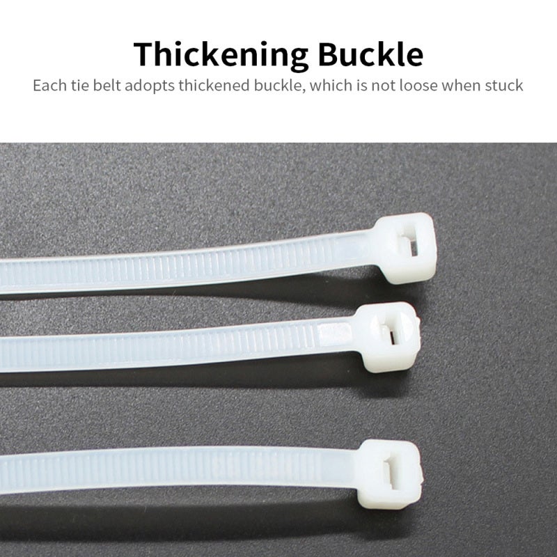 Nylon Straps: Black, Thickened Buckle, Self-Locking Design - Smooth Burr-Free Surface, Multipurpose Ties for Secure Fastening, Hand Protection, Item Fixation - Image 3
