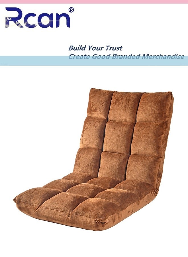 ركان كرسي أرضي فاخر قابل للطي، مبطن، كرسي ألعاب مع مسند ظهر قابل للتعديل بخمسة أوضاع مريح وناعم الملمس، مقعد سفر، كرسي خارجي وكرسي حديقة لألعاب القراءة والتأمل - Image 1