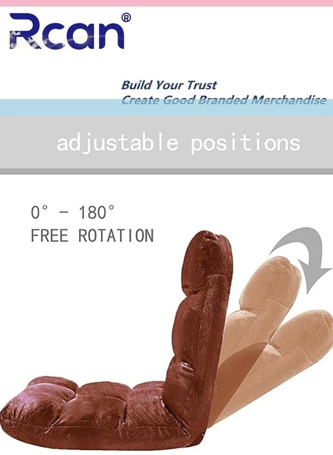 ركان كرسي أرضي فاخر قابل للطي، مبطن، كرسي ألعاب مع مسند ظهر قابل للتعديل بخمسة أوضاع مريح وناعم الملمس، مقعد سفر، كرسي خارجي وكرسي حديقة لألعاب القراءة والتأمل - Image 4