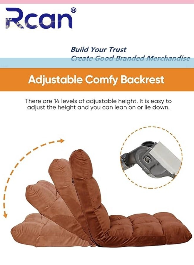 ركان كرسي أرضي فاخر قابل للطي، مبطن، كرسي ألعاب مع مسند ظهر قابل للتعديل بخمسة أوضاع مريح وناعم الملمس، مقعد سفر، كرسي خارجي وكرسي حديقة لألعاب القراءة والتأمل - Image 5