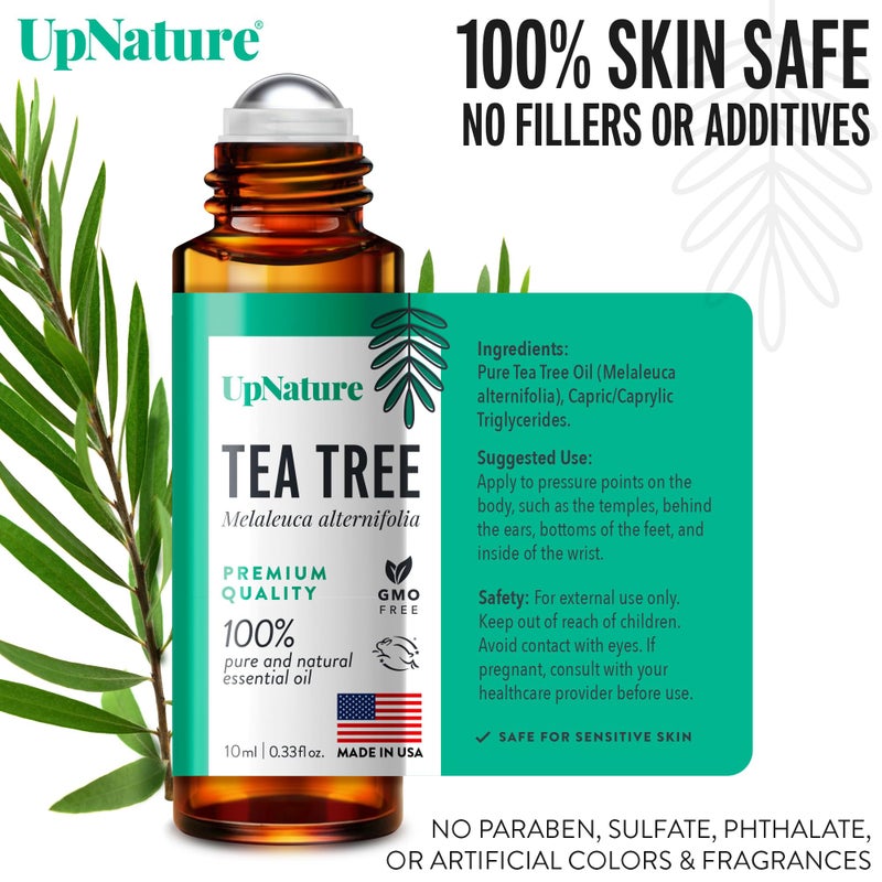 UpNature Tea Tree Essential Oil Roll On - 100% Natural Tea Tree Oil for Skin - Image 3