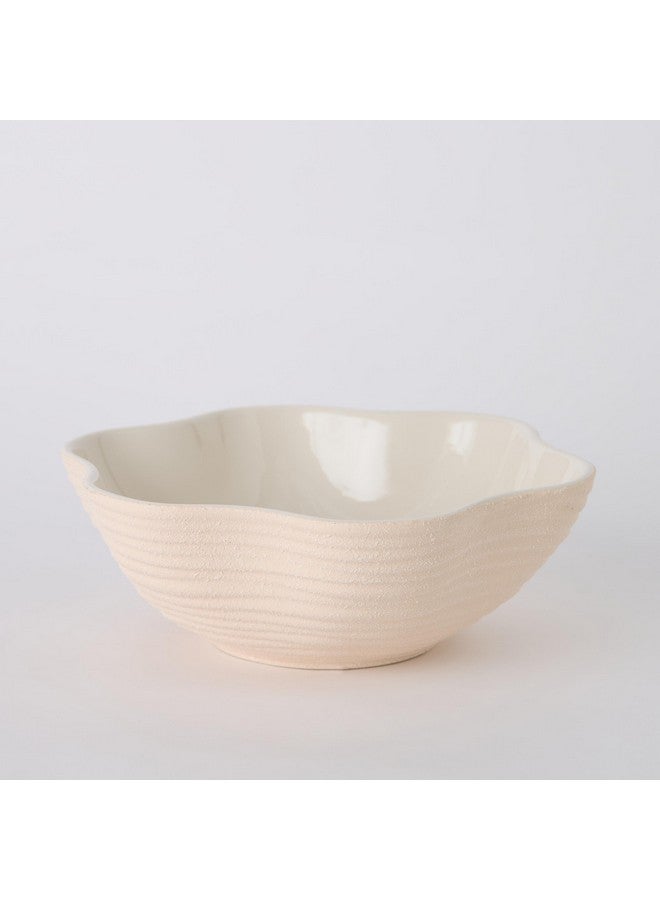 Home Box Tilden Natural Design Ceramic Deco Bowl 25.5 x 25.5 x 8.5 cm - Image 5