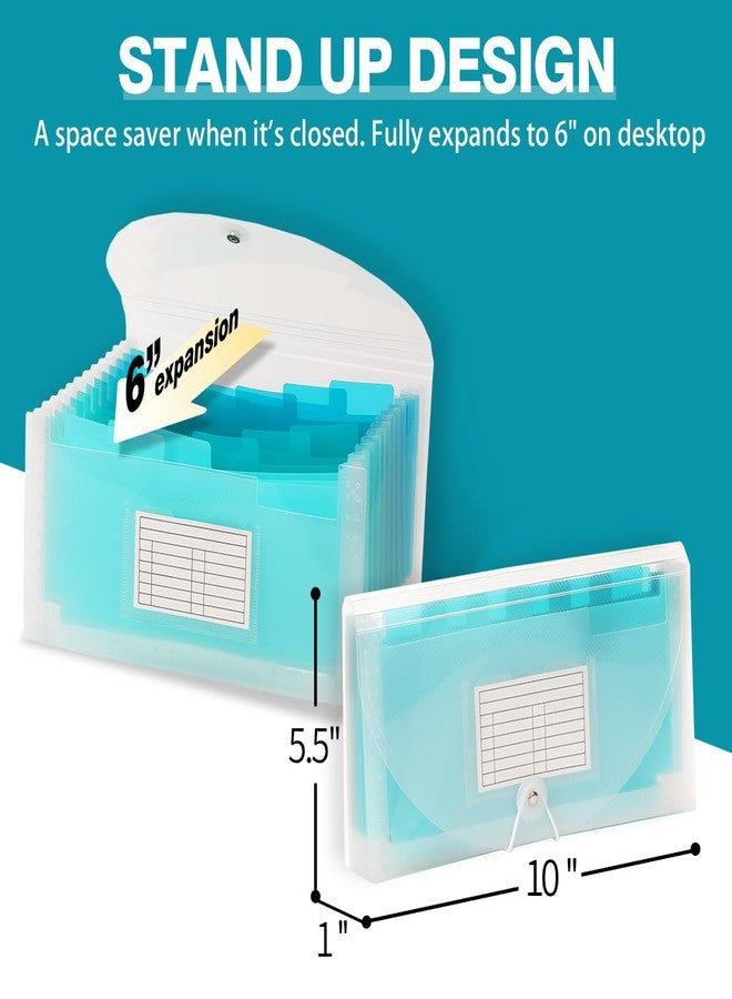 H4D Small Expanding File Folder Accordion File Organizer Wallet Case for Coupon Receipt Storage, Green - Image 2