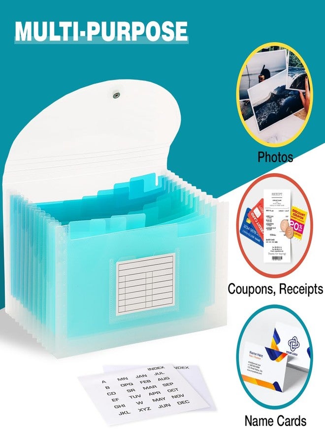H4D Small Expanding File Folder Accordion File Organizer Wallet Case for Coupon Receipt Storage, Green - Image 4