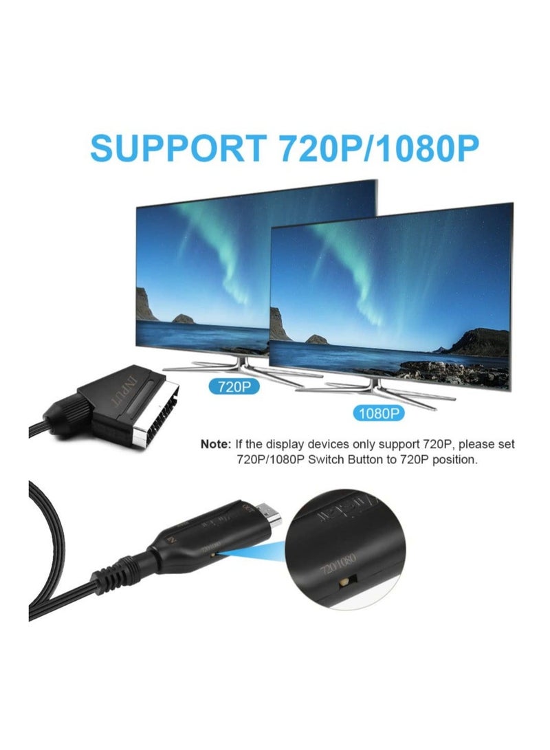 Captaintech Scart to HDMI Converter All-in-One Scart to HDMI Video Audio Converter with SCART Input&HDMI Output Connector and USB Cable HD 720/1080P Converter for HDTV STB VHS Xbox PS3 Sky Blu-Ray - Image 5