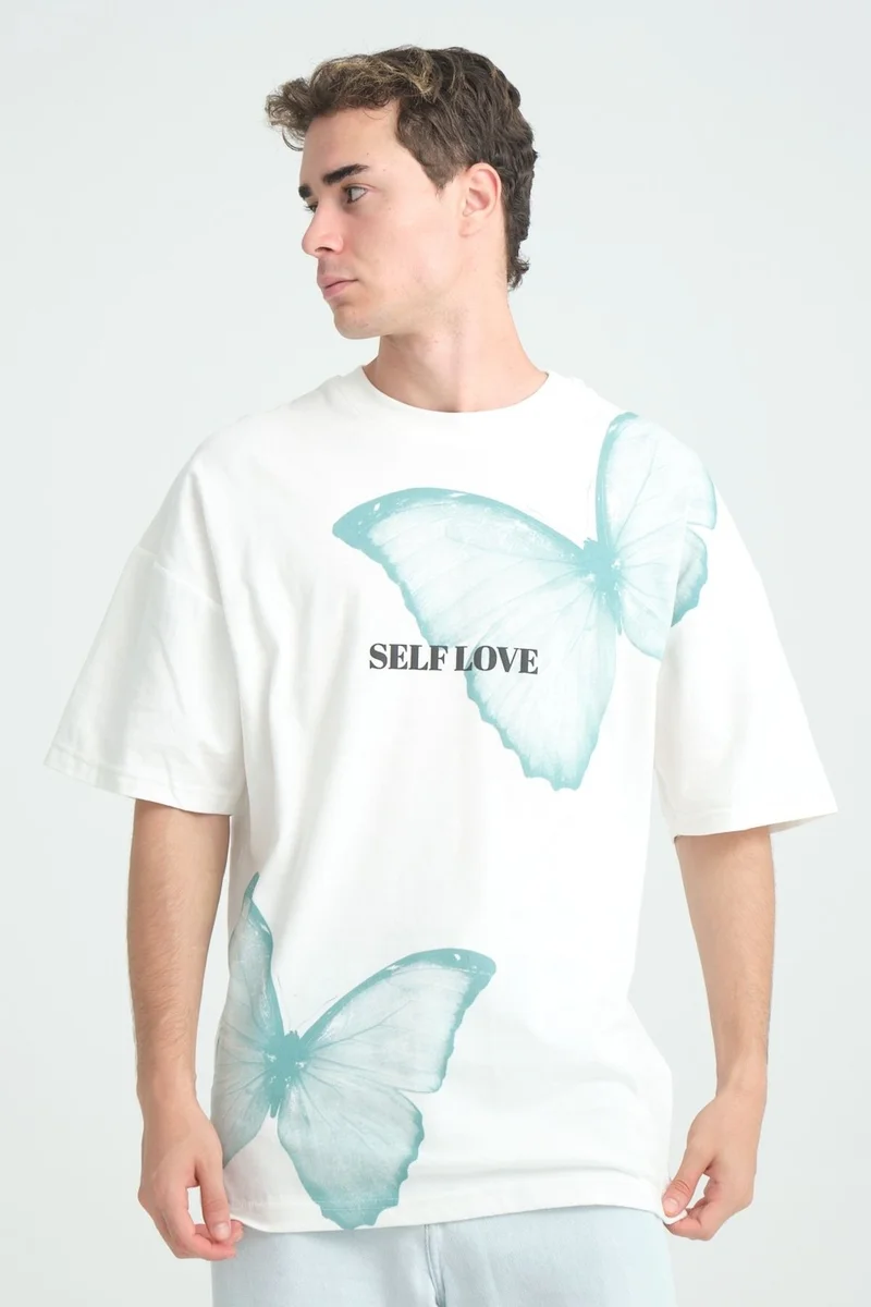 فور مان Oversize Self Love Printed T-Shirt Cotton