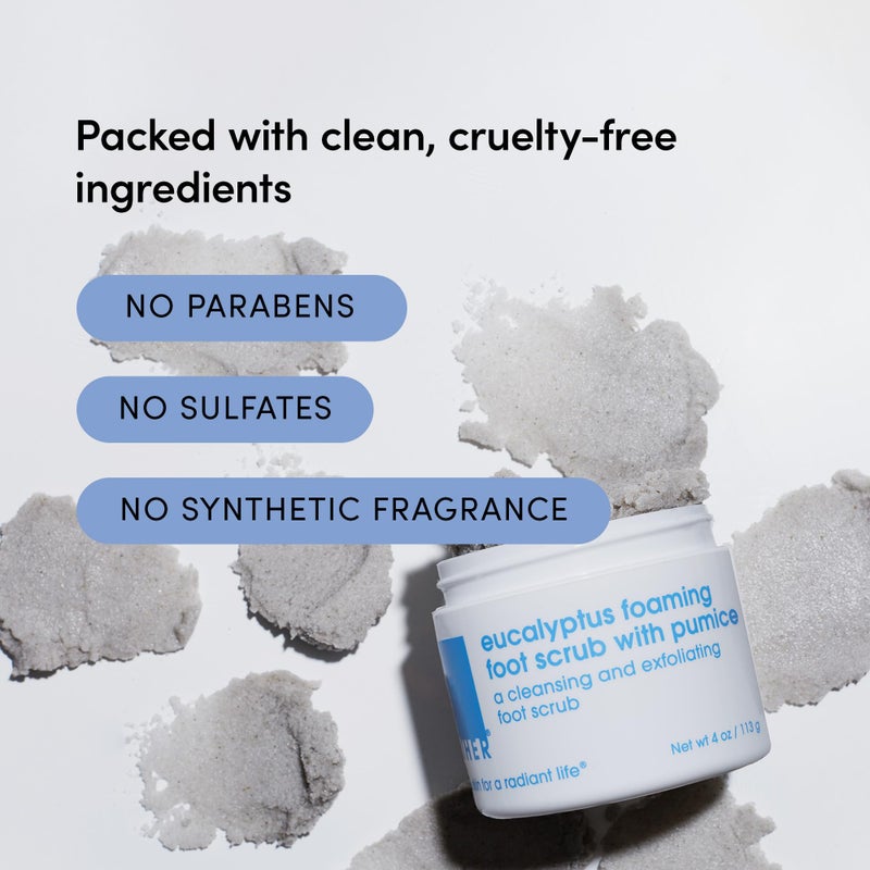 LATHER Foot Scrub with Pumice Stone - Gentle Exfoliating Foaming Foot Scrub for Skin - Cracked Heel Repair for Smooth, Soft Feet - Pedicure Foot Spa | 4 Oz - Image 5