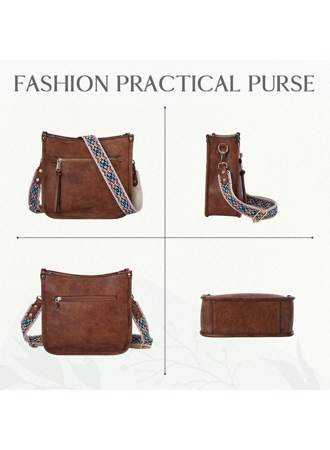 Vaschy Crossbody Bag Purse For Women,Fashion Vegan Leather Hobo Handbag Shoulder Bag Purse With Guitar Strap Brown - Image 4