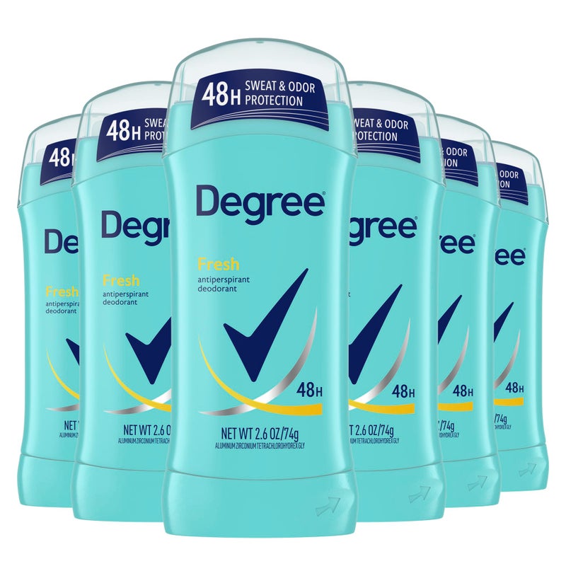 Degree Antiperspirant Deodorant Fresh Energy Pack of 6 48-Hour Sweat and Odor Protection Antiperspirant For Women 2.6 oz - Image 1