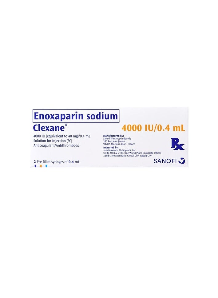 sanofi - Clexane 4000 Anti Xa Iu/0.4Ml Amp 2S - Image 1