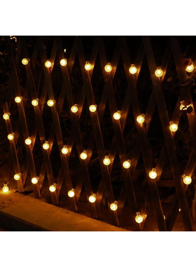 يلا جوي مصابيح المجموعة الشمسية 100 LED مقاوم للماء في الهواء الطلق، إضاءة الكرة الأرضية البلورية 12 م مع 8 أوضاع إضاءة، إضاءة بالطاقة الشمسية في الهواء الطلق لزينة حفلة الزفاف (أبيض دافئ) - Image 5