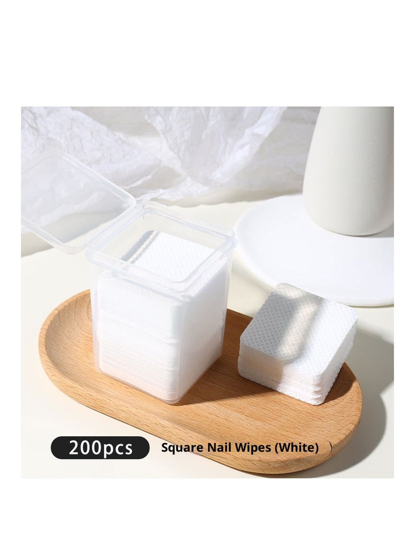 وسادات قطن مناديل الأظافر، مجموعة مزيل طلاء الأظافر بالجل، وسادات قطنية لإزالة طلاء الأظافر، مناديل أظافر قابلة للاستخدام، ألياف قطن طبيعية نقية، مناسبة للمنزل أو الصالون - Image 1