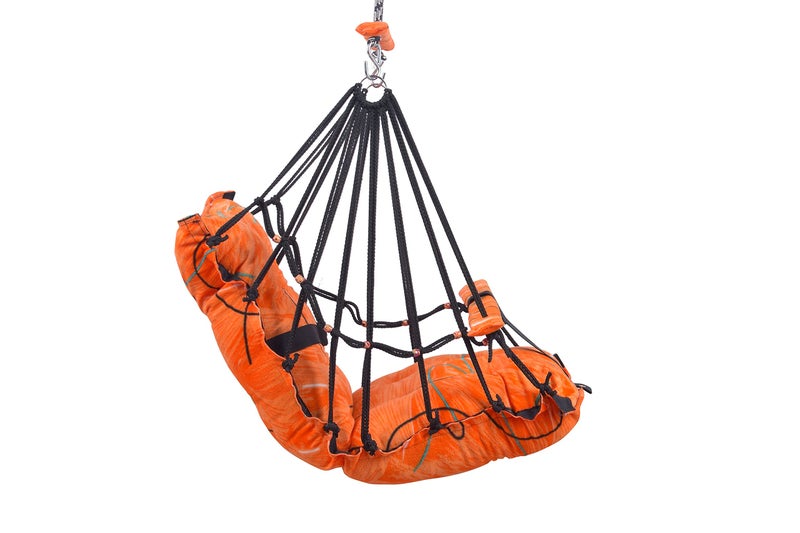 Sprointal® Swing for Kids, Baby Swing Chair Cotton Children Folding and Washable 1-5 Years Swing with Safety Belt,Home and Garden Jhula for Babies |Swing for Kids|Hanging Cradle (Orange) - Image 3