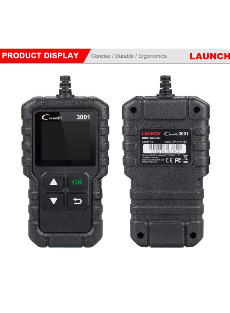 لانش LAUNCH CR3001 Creader 3001 قارئ الأكواد V2.0 تحديث مجاني مدى الحياة أداة تشخيص تلقائي OBDII/EOBD قراءة الأكواد ماسح OBD دي آي واي KW590 - Image 3